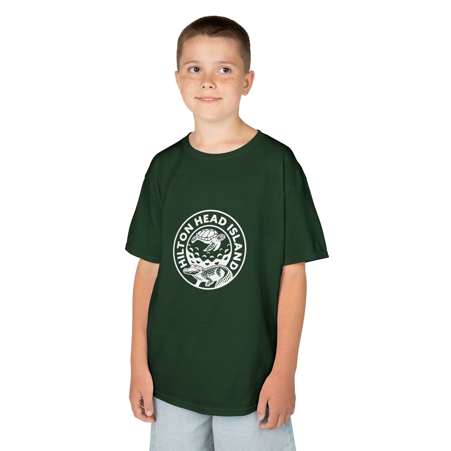 Kids Broad Creek Local Icons T-shirt (Green&White)