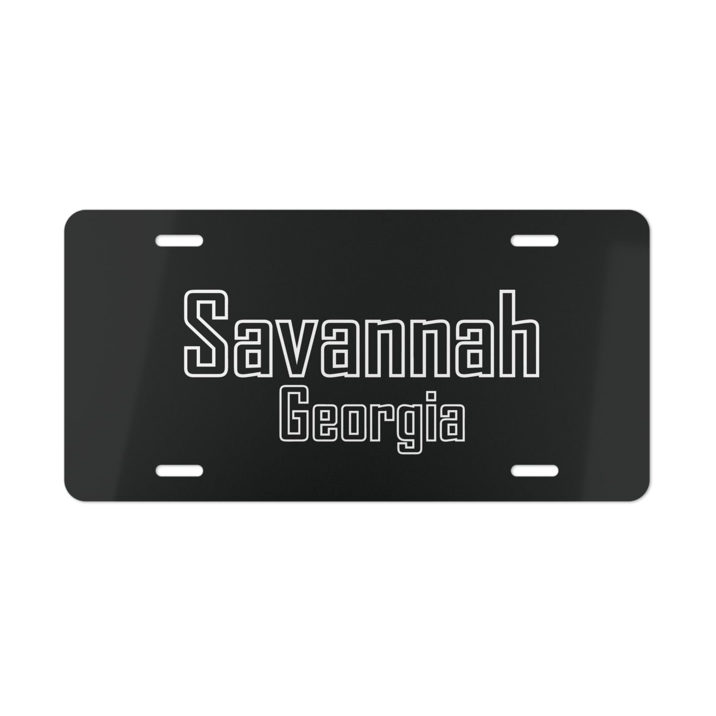 Savannah Georgia Vanity Plate (Black)