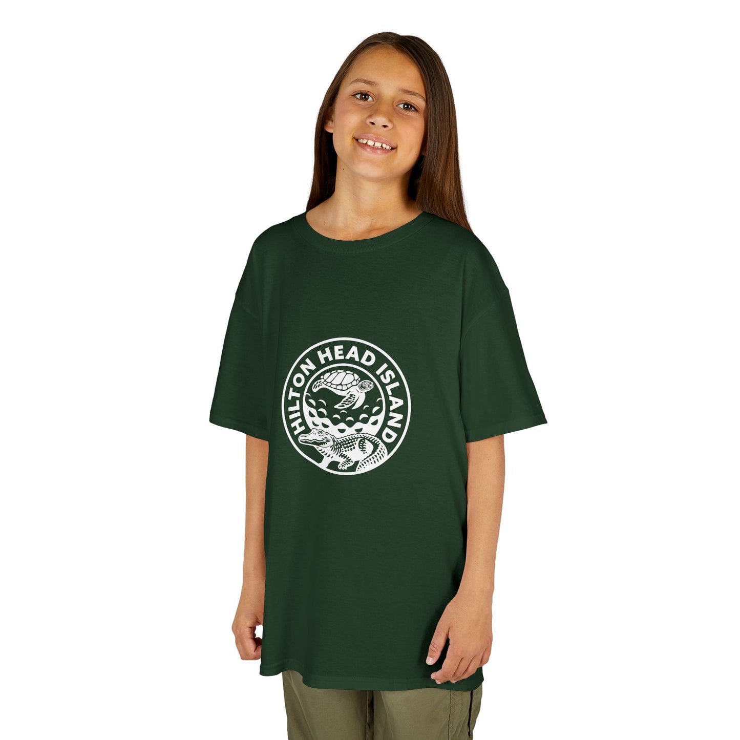 Kids Broad Creek Local Icons T-shirt (Green&White)